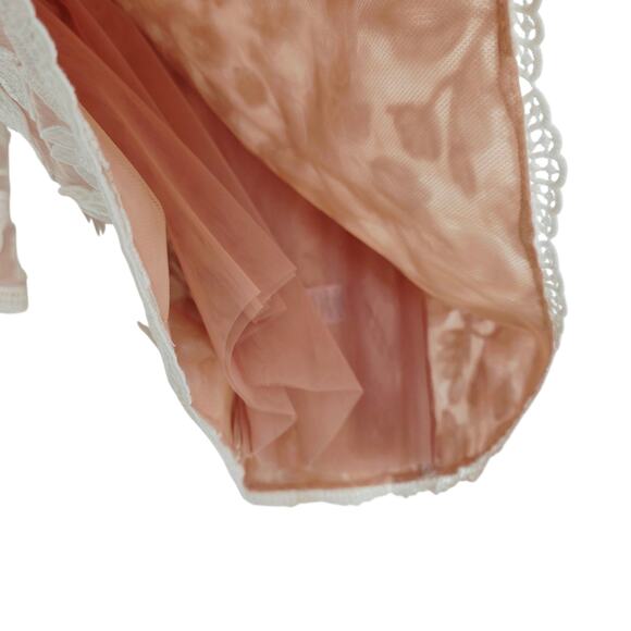 Helsi White & Tan Christy Scalloped Floral Applique Long Sleeve Mini Dress Small - Picture 7 of 12